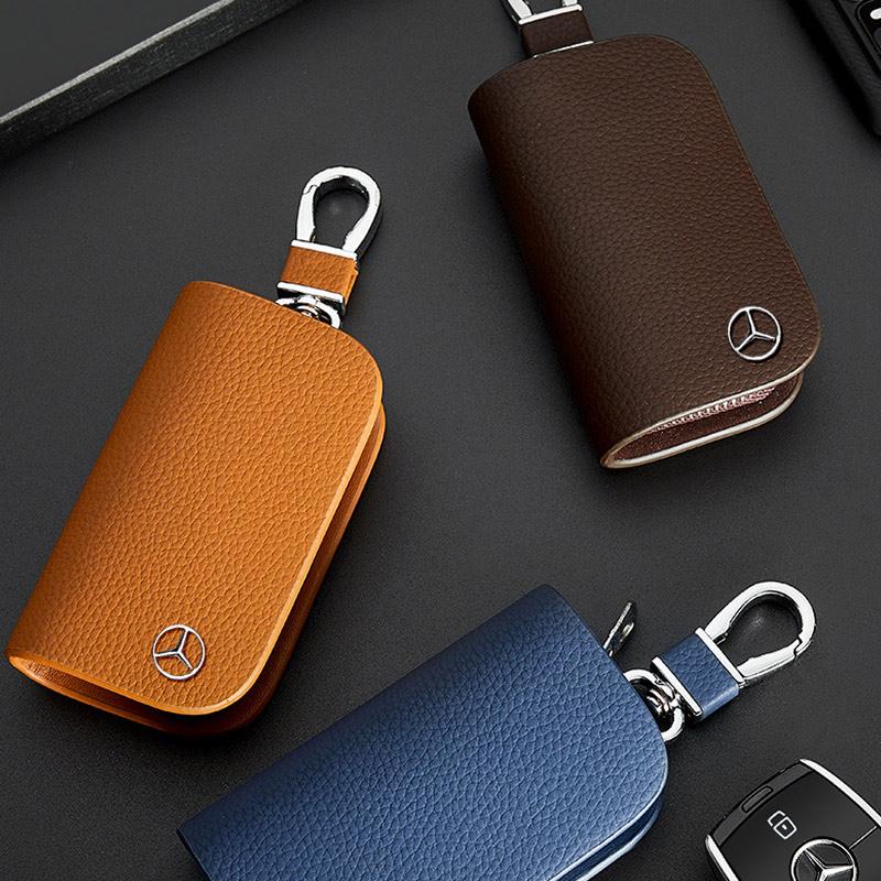 Автомобильная наклейка Кожаный чехол для ключей автомобиля Обложка для брелока Сумка Кошелек Брелоки Для Mercedes Benz AMG W204 W205 W212 W213 W222 x153 W1
