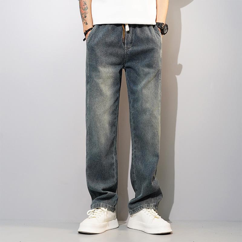 Мужские свободные прямые джинсы весна-осень новый стиль звездное небо узор тонкие повседневные удобные джинсы