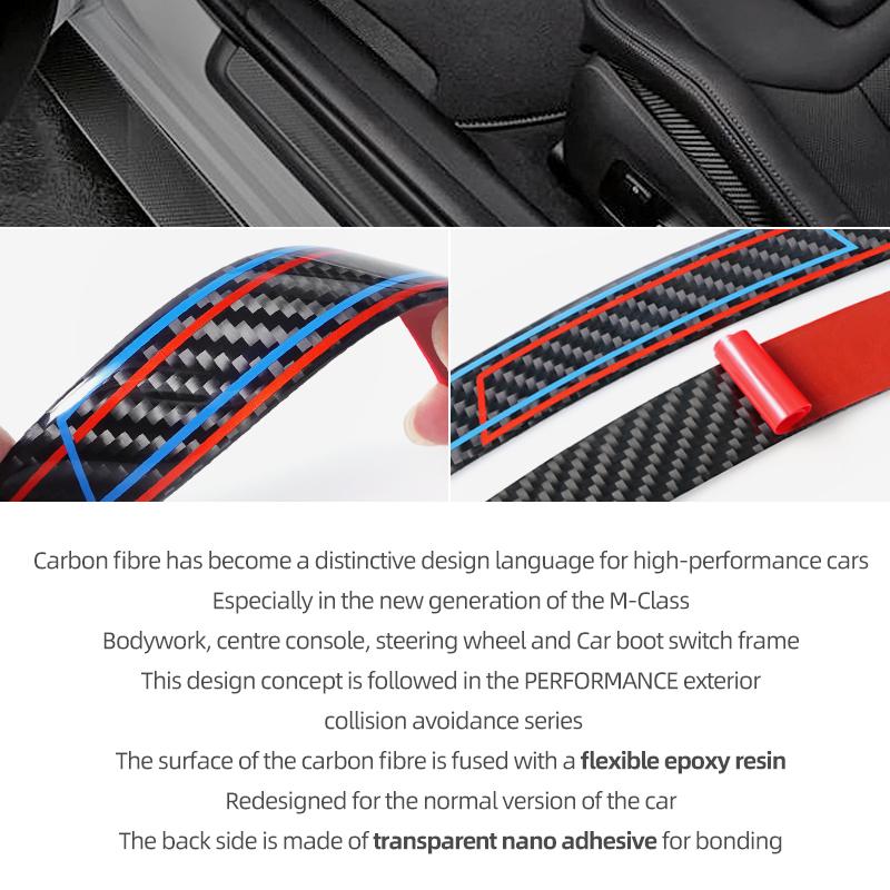 Для BMW E90 E60 F10 F30 F20 G30 E92 G20 E91 F11 F31 E61 F36 X1 X3 X5 Углеродное волокно 4 шт. Защитная наклейка от столкновений на дверь автомобиля