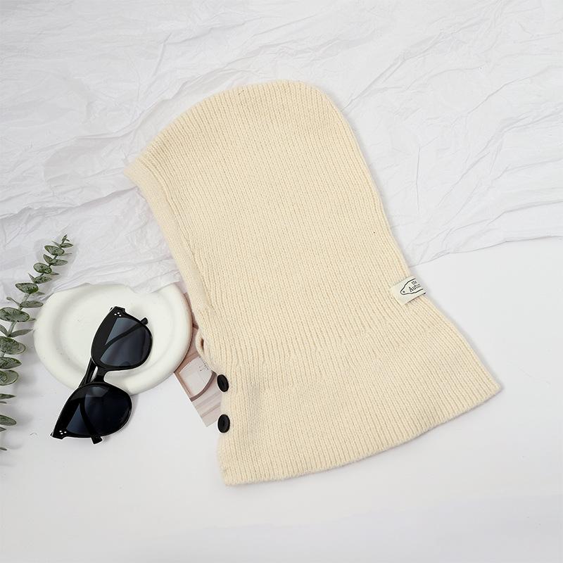 Hat Scarf Integrated Hat Women's Fashion Warm Balaclava Hat Knitted Scarf