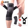 OLIKEI трикотажные спортивные наколенники с двойной компрессией, рукав для облегчения боли в коленных суставах, поддержка колена для бега, тренажерного зала, фитнеса, бадминтона, наколенники