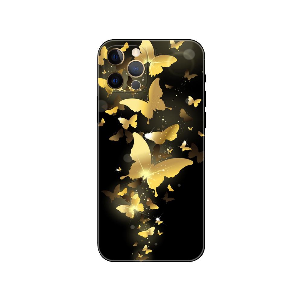 Чехол для телефона с изображением бабочки на белых розах для iPhone 14 5s 2020se 6 6s 7 8 plus x 10 XR XS 11 12 13 mini pro MAX, черная задняя крышка из ТПУ
