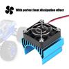 Heat Sink With Cooling Fan for 1/10 Scale Electric RC Car 540 / 550 / 3650 Motor (Blue)