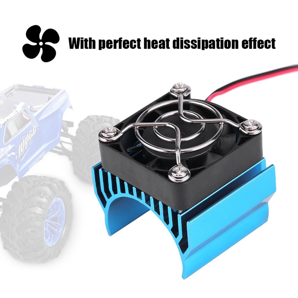 Heat Sink With Cooling Fan for 1/10 Scale Electric RC Car 540 / 550 / 3650 Motor (Blue)
