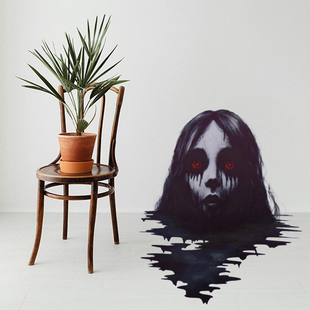 Removable Ghost Stickers Thriller Hallween Window Sticker Halloween Wall Decals Festive Atmosphere