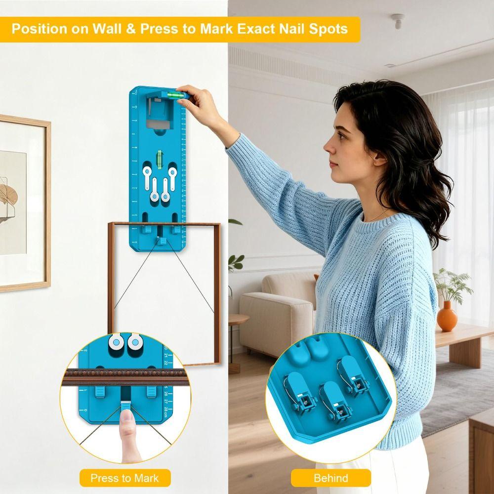 Multi-Purpose Picture Frame Hanging Tool with Level Picture Hang Level Tool Artwork Installation