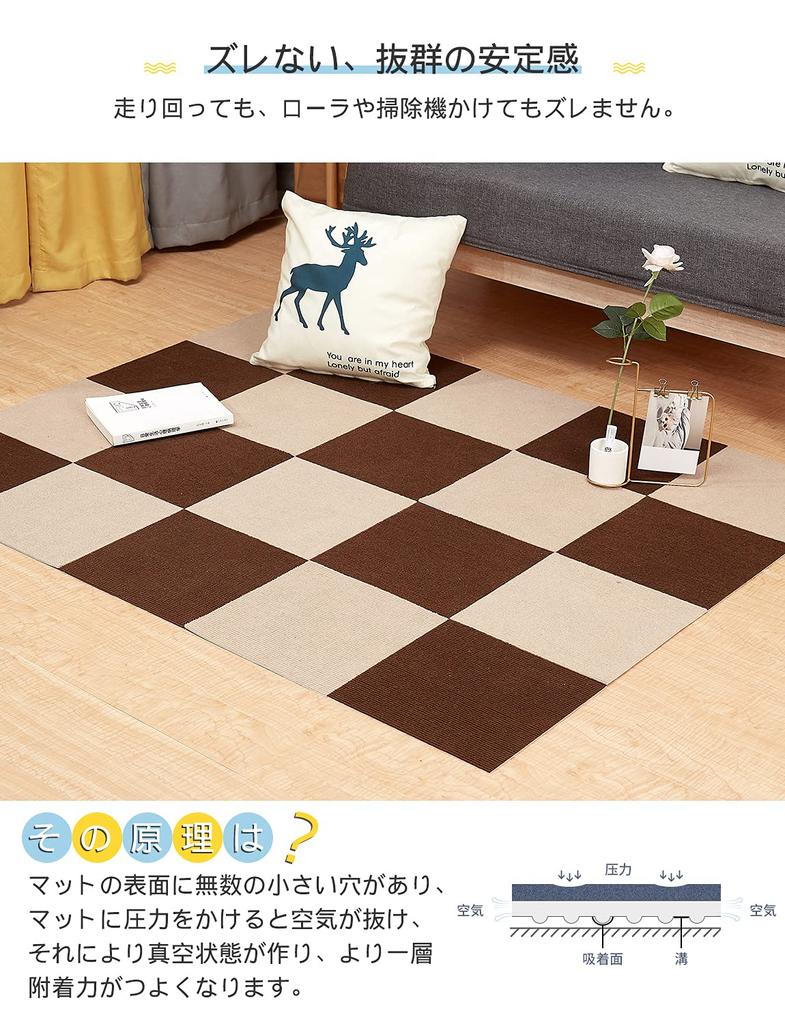 Набор ковров для плитки YOXU Joint Tile Carpet из 40 ковриков Hand Easy to Rug, 3030 см, штук, нескользящие, противоскользящие, звукоизоляционные, можно стирать в стиральной машине, устанавливать, домашние животные,