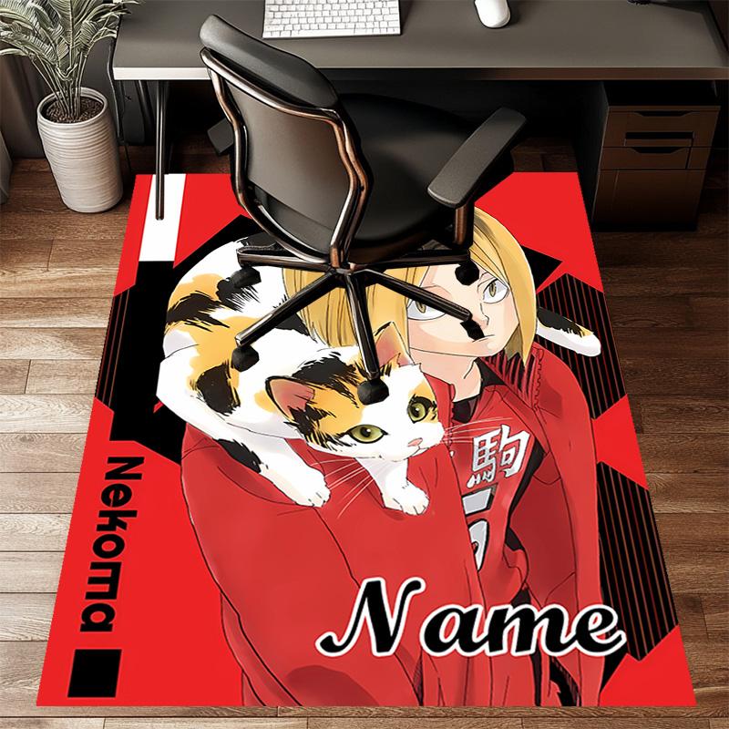 Custom Haikyuu Mat Personalized Name, Polyester Washable Indoor Entryway Rug, Gift for Christmas, Easter, Thanksgiving Day