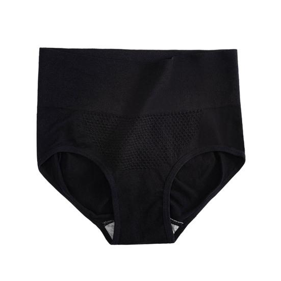 Женские трусы с высокой талией, сплошной цвет, мягкие дышащие антисептические бесшовные эластичные быстросохнущие 3D сотовые женские трусы, женское нижнее белье