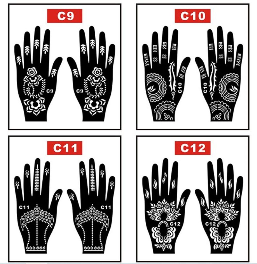 Painting Airbrush Hollow Drawing India Henna Kit Temporary Decal Body Art Template Tattoo Stencils