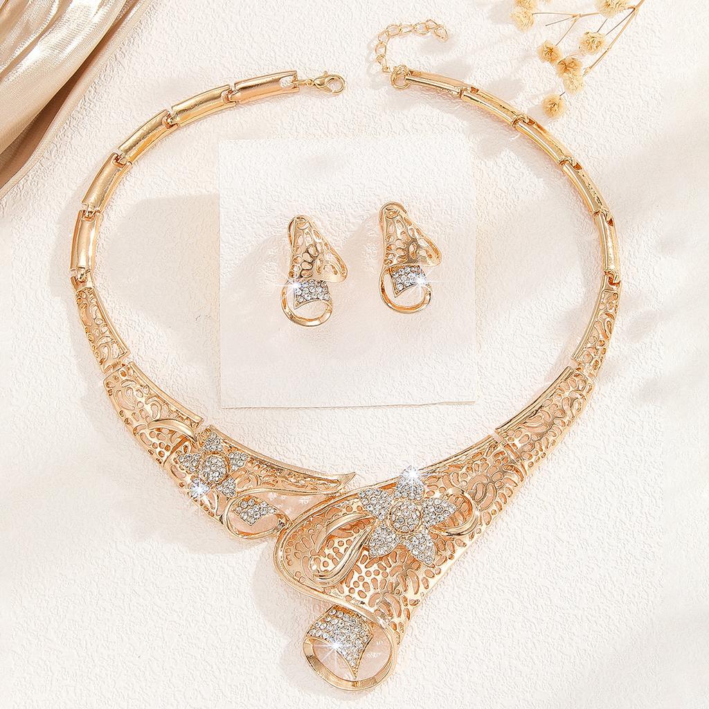 Модный комплект ювелирных изделий ожерелье серьги для женщин дамы