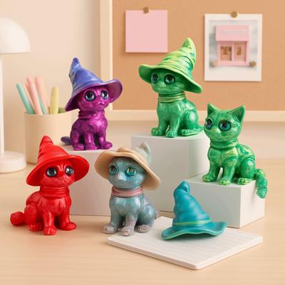 Plastic Material Articulated Cats Doll Realistic Design Cute Cat Figure Room Decoration