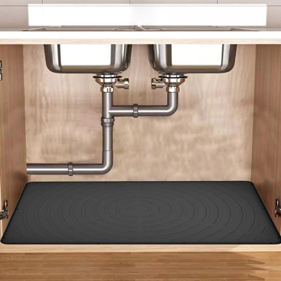 Коврик под раковину, противоскользящий силиконовый водонепроницаемый универсальный коврик для полки под раковиной, поддон для капель, кухонный защитный коврик для ванной комнаты, кухонные принадлежности