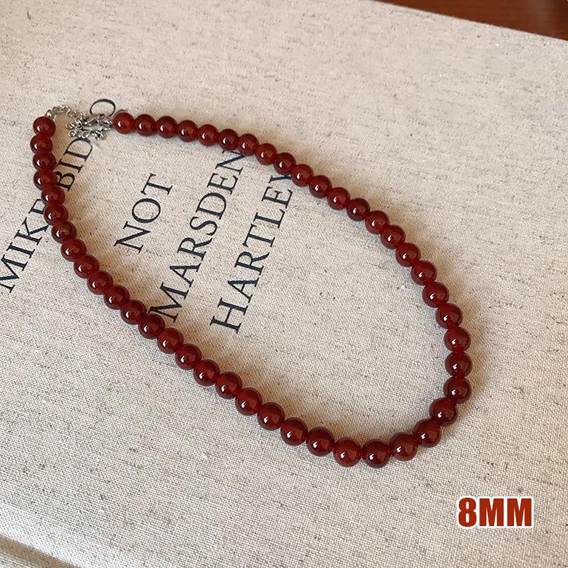 Vintage Red Beaded Necklaces For Women Chinese Style Glass Beads Necklace Exquisite Elegant Choker Aesthetic Jewelry Accessories