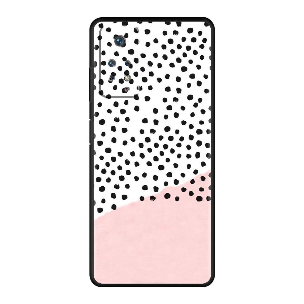 Чехол Celular Funda, черный и белый силикон в горошек для Redmi Note 9T 9A 9 10 9S 8 K40 9C 7 11 Pro 10C 8T K40S