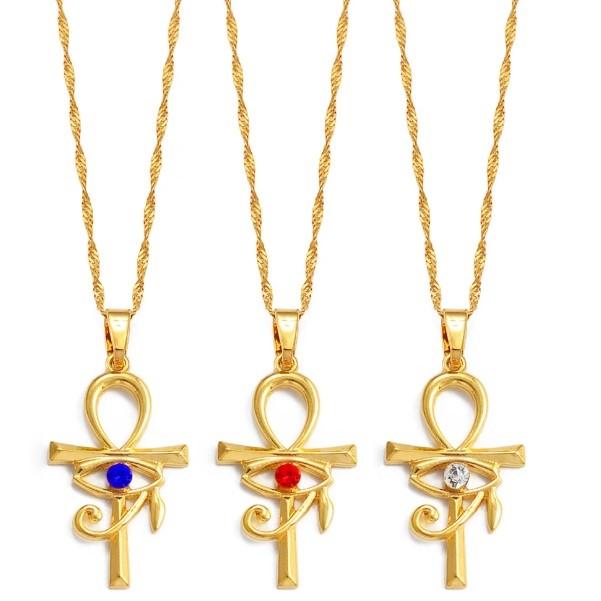 Символ Древнего Египта Анк Вечная Жизнь Крест Глаз Ра Бога Солнца Кулон Ожерелье Амулет Защитить Здоровье Ювелирные Изделия Египетские Очаровательные Аксессуары