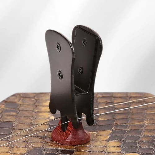 Durable, professional-grade black metal muffler mute for erhu string instruments, music clip included