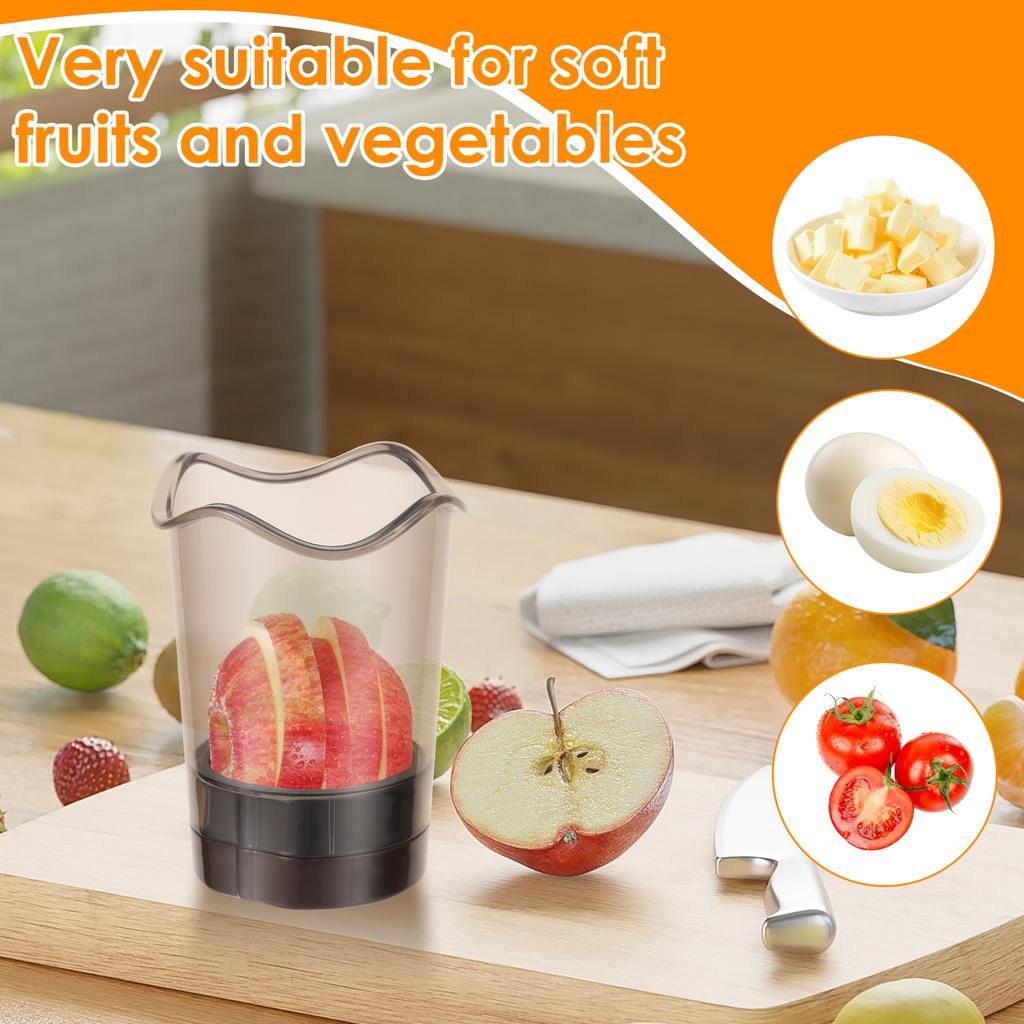 2Pcs Fruit Cutter Cup with Stainless Steel Blades Removable Strawberry Slicer Anti Slip Fruit and Egg Cutter for Vegetable