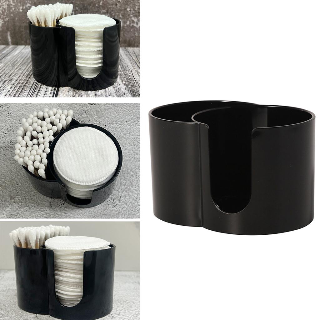 Duals Compartment Plastic Storage Container for Cotton Swabs and Makeup Pads Bathroom Countertop Organiser