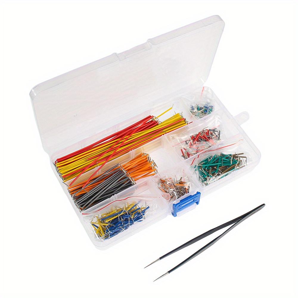 140/560/840pcs U-shaped Solderless Breadboard Jumper Cable Wire Kit with 1pc Anti-Static Tweezers ESD-10, for PCB Circuit board