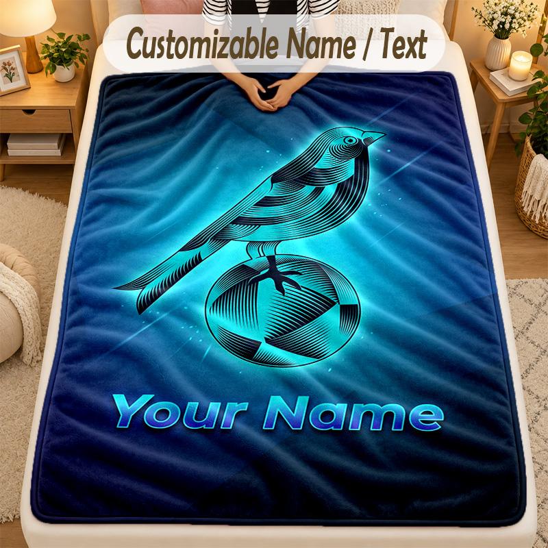 Flannel BlanketNorwich City Custom Name Text Personalized Soft Warm Throw Blanket Home Decor Gift