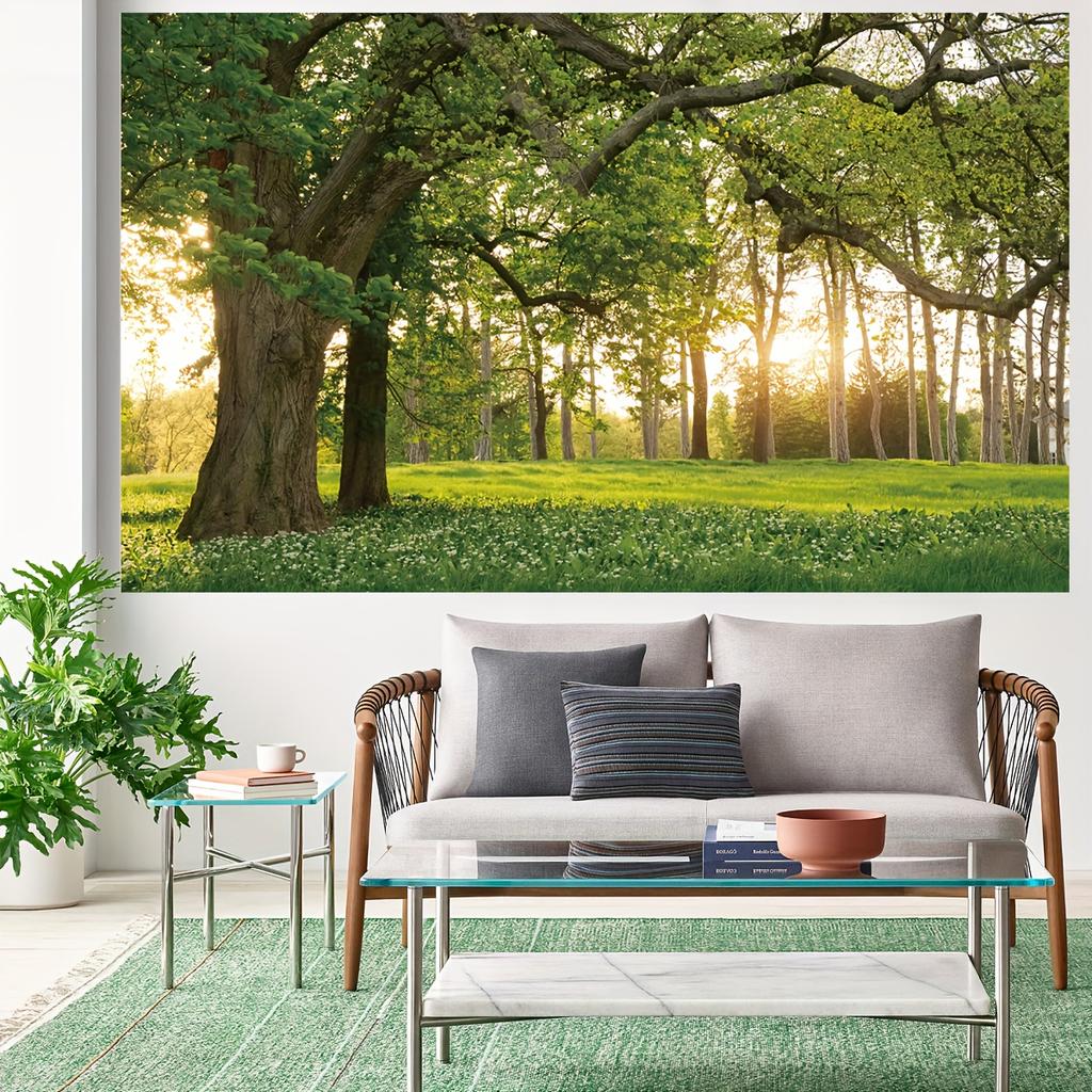 1. PC Spring Background: Rural Forest, Trees, Photography Background, Blooming Flowers, Green Grassland
