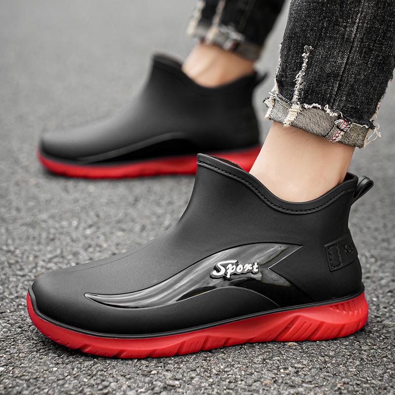 Men Work Chef Shoes Waterproof Oil-proof Kitchen Work Cook Boots Non-slip Ankle Rain Boots Man Hotel Restaurant Safety Footwear