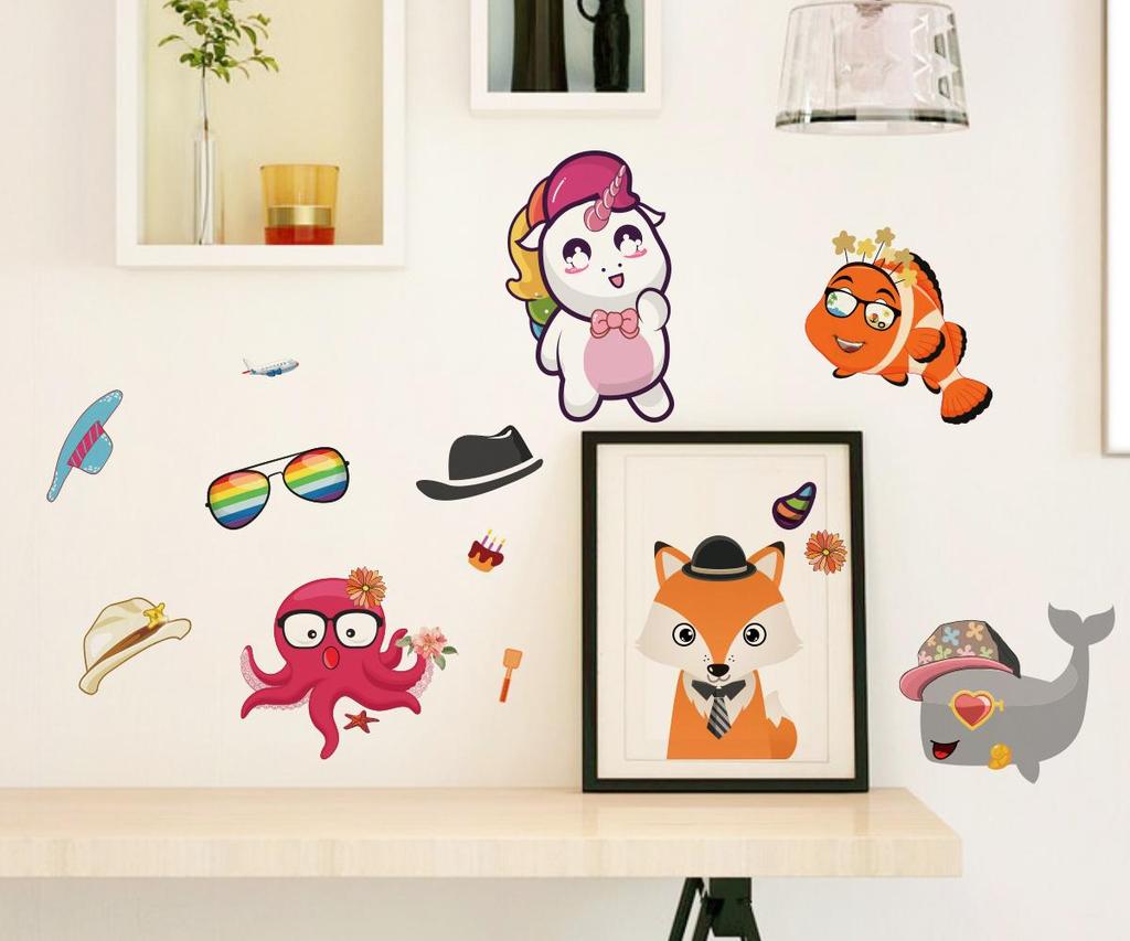 40 листов Сделайте свою собственную наклейку для ребенка, сделайте наклейку с изображением лица животного, DIY Party Festival Favor Reward Забавное художественное ремесло, Креативная игрушка-головоломка с единорогом, игровой набор