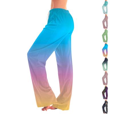 Женские милые брюки с цветочным принтом на завязках, повседневные пижамные брюки