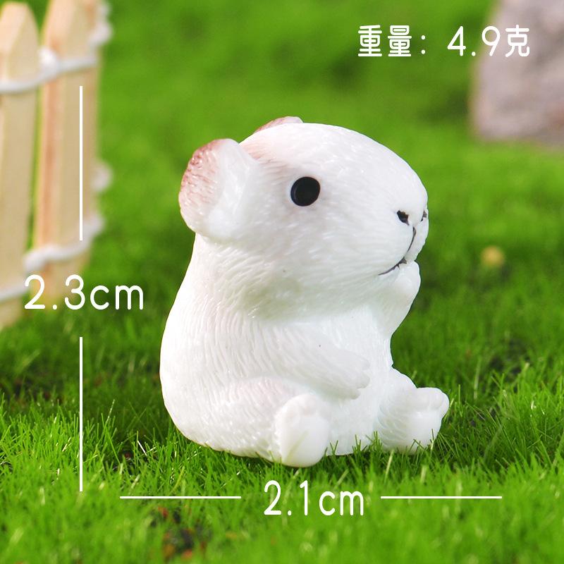 10-30Pcs Micro Landscape Guinea Pig Moss Ornaments Resin Tiny Animal Model Decorations Lawn Figurine Accessories Cute Sculpture