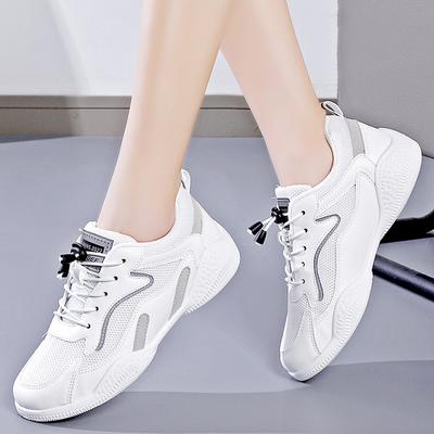 Весна 2024 Новые маленькие белые туфли для женщин с дышащей обувью для папы, кроссовки для отдыха и спорта, кроссовки для бега D0068