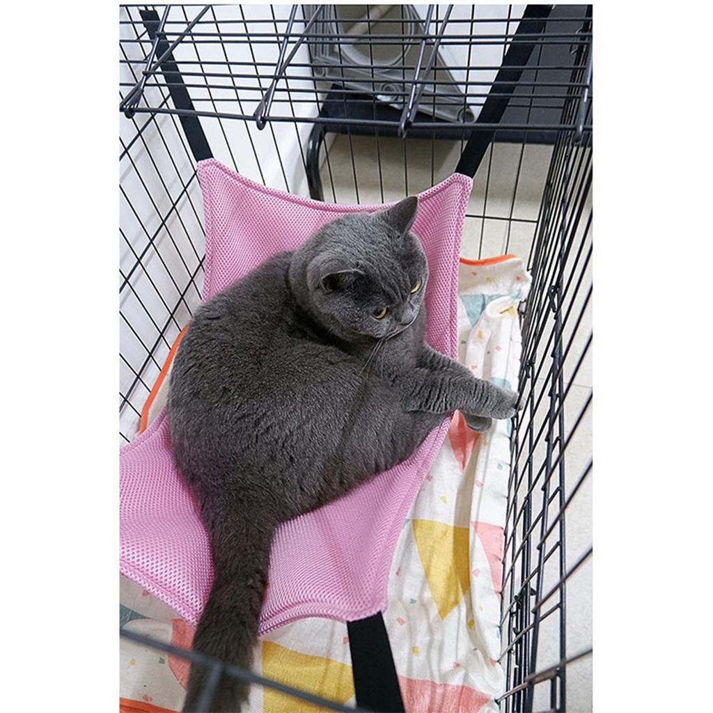 Подвесной гамак для кошки для клетки, дышащая сетка, многофункциональный, двусторонний, кровать-гамак для кошки с крючками для летнего отдыха
