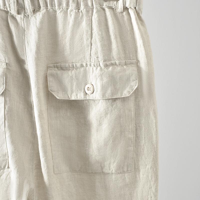 Pants Men Beach Elasticated Waistband Drawstring Casual Trousers