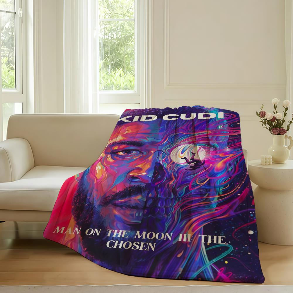Американский рэпер Kid Cudi Плед для дивана, офиса, кровати, самолета, путешествий, сна, чтения, отдыха, кемпинга, мягкий и теплый