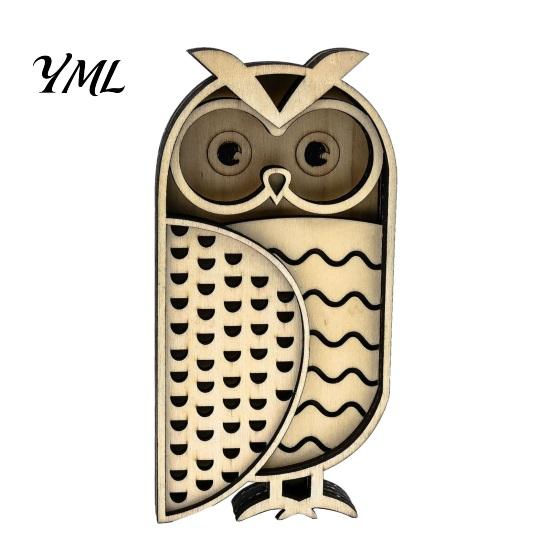 Artistic Owl Ornaments for Entrance Multi Layer Wooden Figurine, 3D Layered Crafts, Creative Wood Decorative Animal Statues Carving Home Bedroom