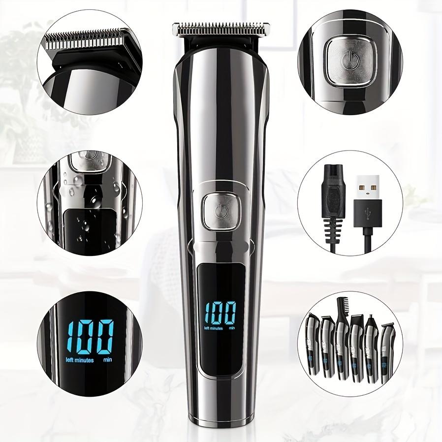 6-in-1 Waterproof Beard Trimmer for Men - Cordless Hair Clippers, Precision Groomer, Nose Hair Trimmer, Body Shaver