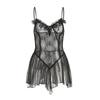 Sexy Lingerie Black Lace Short Nightdress Women Perspective Underwear Suspender Slim Dress Lolita Exotic Costume For Sex Suit