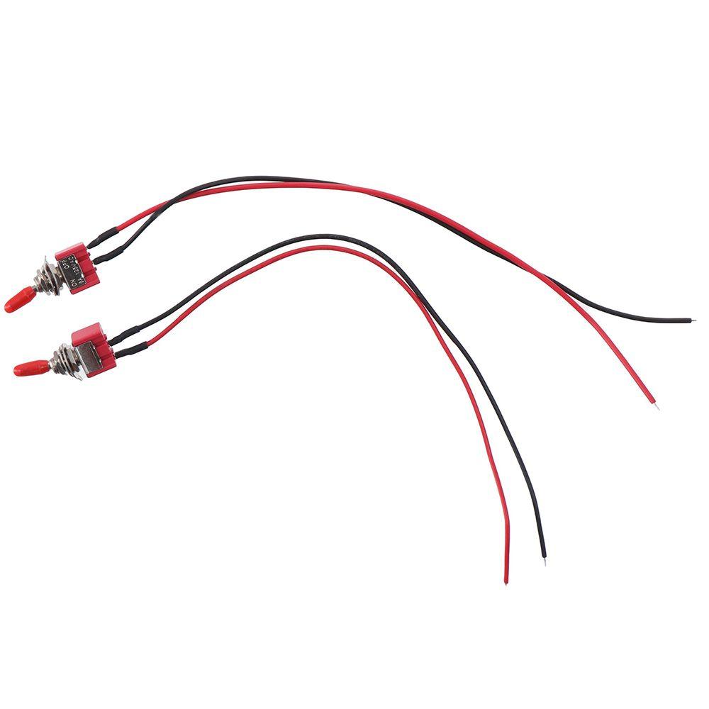 1/8Pcs 2 Position 2 Pins Miniature Toggle Switch MTS-101 SPST Mini Toggle Switch 6A 250V Pre-soldered Wires Button