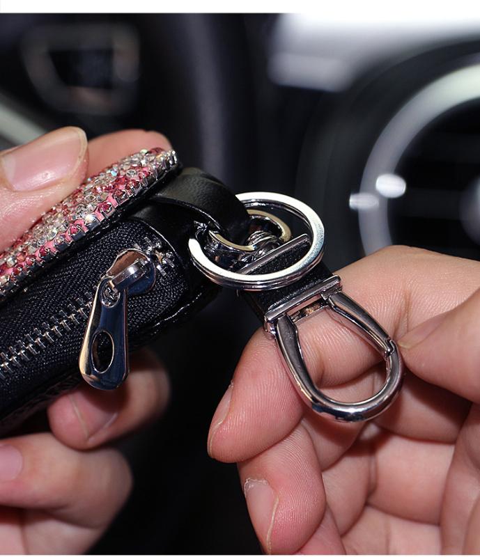 Универсальный алмазный автомобильный держатель для ключей, чехол для хранения, роскошные хрустальные брелки, чехол для ключей, сумка-кошелек для BMW, брелок для ключей Lada Benz