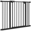 Dog Gate with 2 Extensions, Adjustable Width up to 100 cm and Automatic Closure, Black