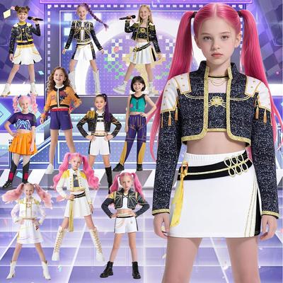 Новый Воин K Pop Маскарад Костюм Руми Косплей Зои Одежда Миры Черный 3D Печать Девичья Группа Женские Костюмы на Хэллоуин Наряды