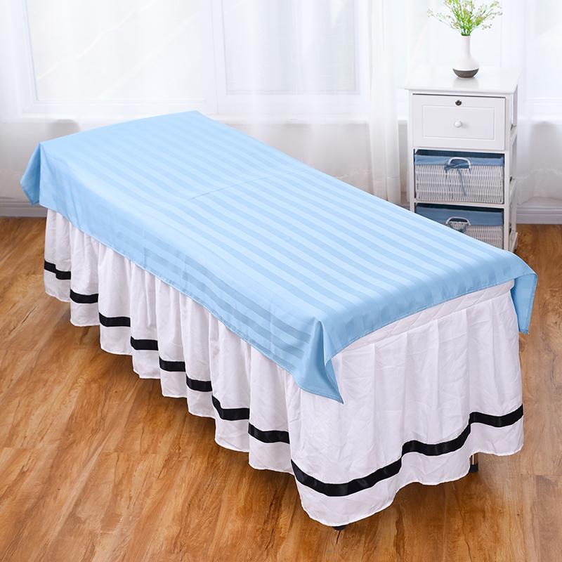 Wrinkle-Resistant Quick-Dry White Massage Bed Sheet with Face Hole - Mercerized Cotton, Washable for Beauty Salons