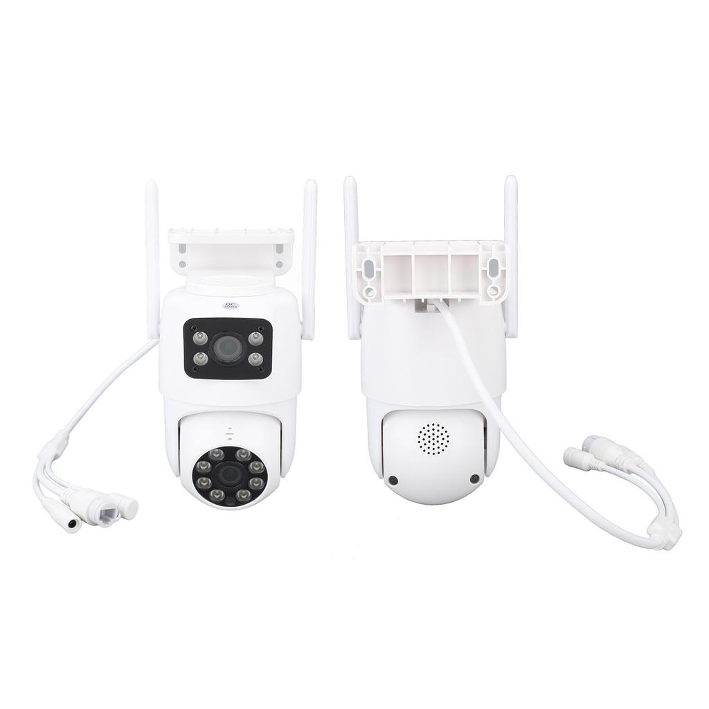 PTZ Security Camera WiFi Dual Lens 4MP Night Vision Motion Detection IP66 Waterproof Surveillance