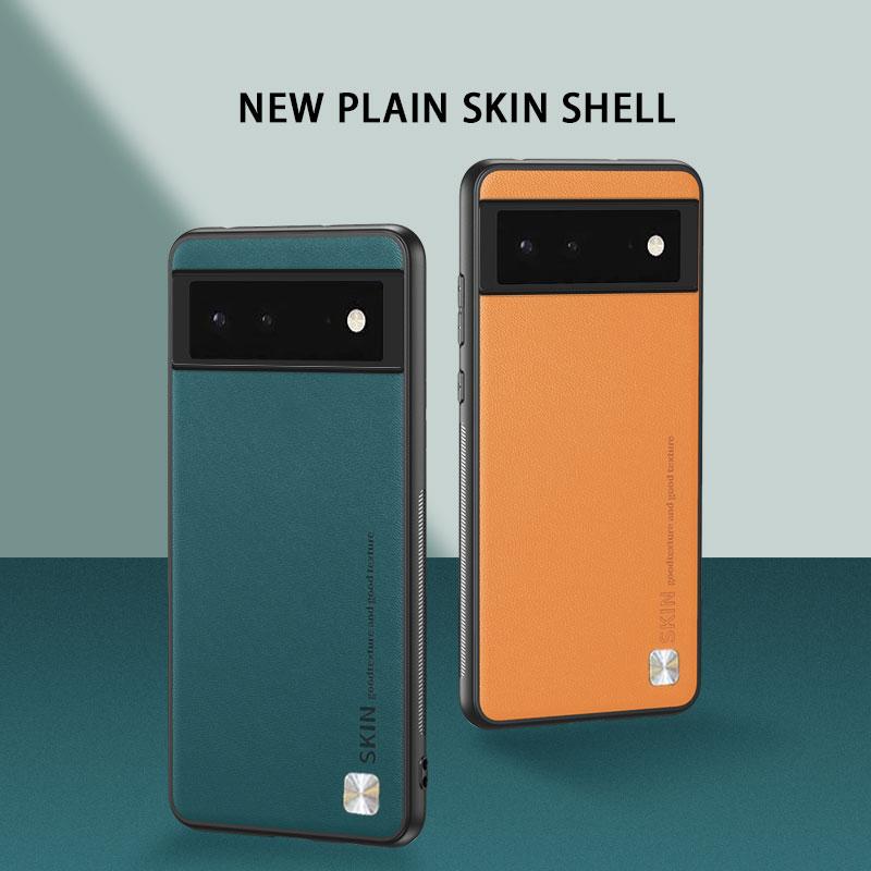 Чехол для Google Pixel 6 Pro Роскошный Мягкий Веганская кожа Текстурированный Тонкий Защитный Задняя крышка Чехол для Google Pixel6 6Pro корпус телефона