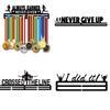 Black Metal Medal Storage Rack Letter Medal Hook Athlete Pattern Stainless Steel Medal Display Hook