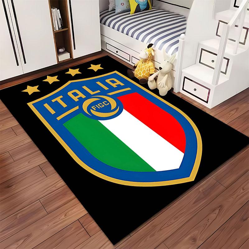 Italia Football Emblem Carpet suitable as a non-slip mat for the living room or bedroom sofa