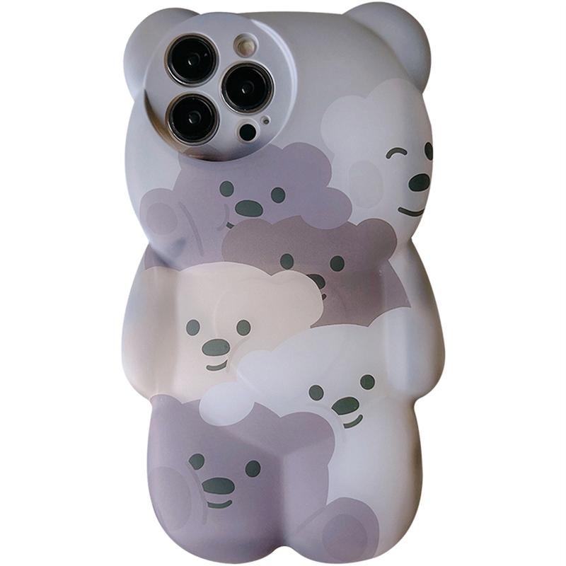 Ins Япония милый 3d мультфильм медведь цветок чехол для телефона для Iphone 13 12 11 Pro Xs Max X Xr мультфильм животных противоударная мягкая задняя крышка