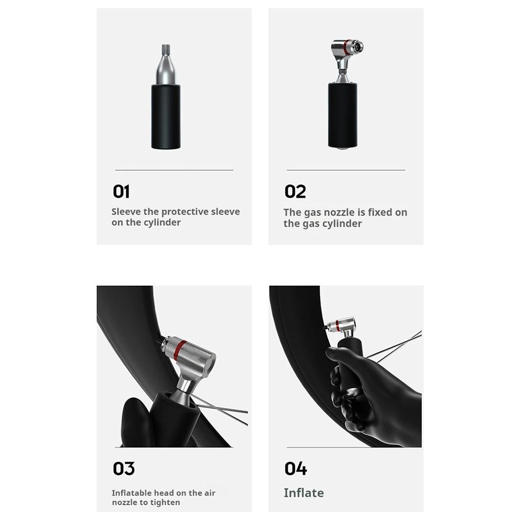 Aluminum Zinc Zinc Alloy Bike Pump Inflator Presta Valves Inflation Mouthpiece Rust-proof CO2 Mini Pump MTB