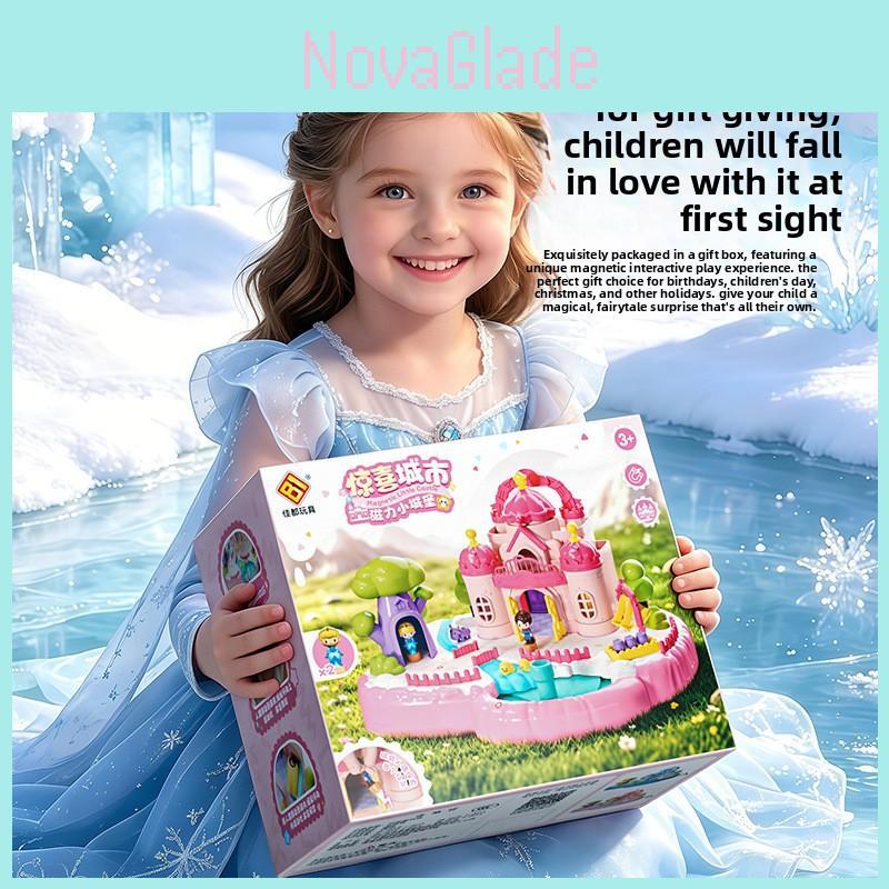 Magnetic Castle Dollhouse Toy With Colorful Plastic Construction For Boys And Girls