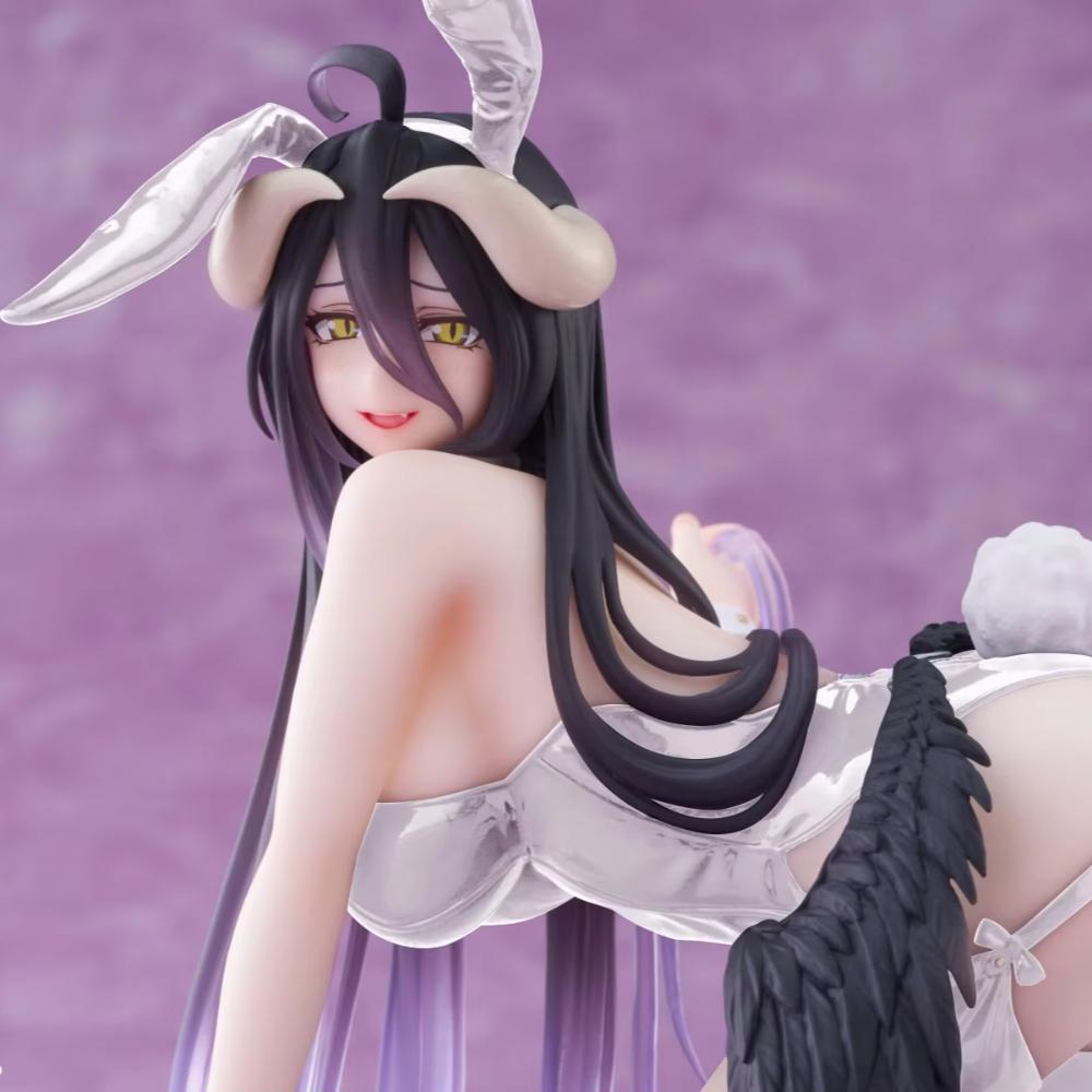 12CM Anime Overlord Albedo Figure Cute Table Pottery Bunny Girl Style Ver Kneeling Model Toy Doll Action Figure